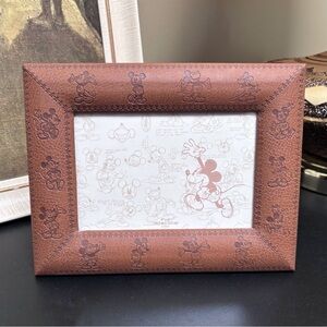 Disney Picture Frame Leather Bound  Mickey Expressions Disney Park Exclusive